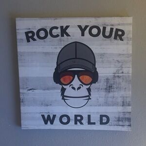 Rock Your World Wall Art - Black and Gray